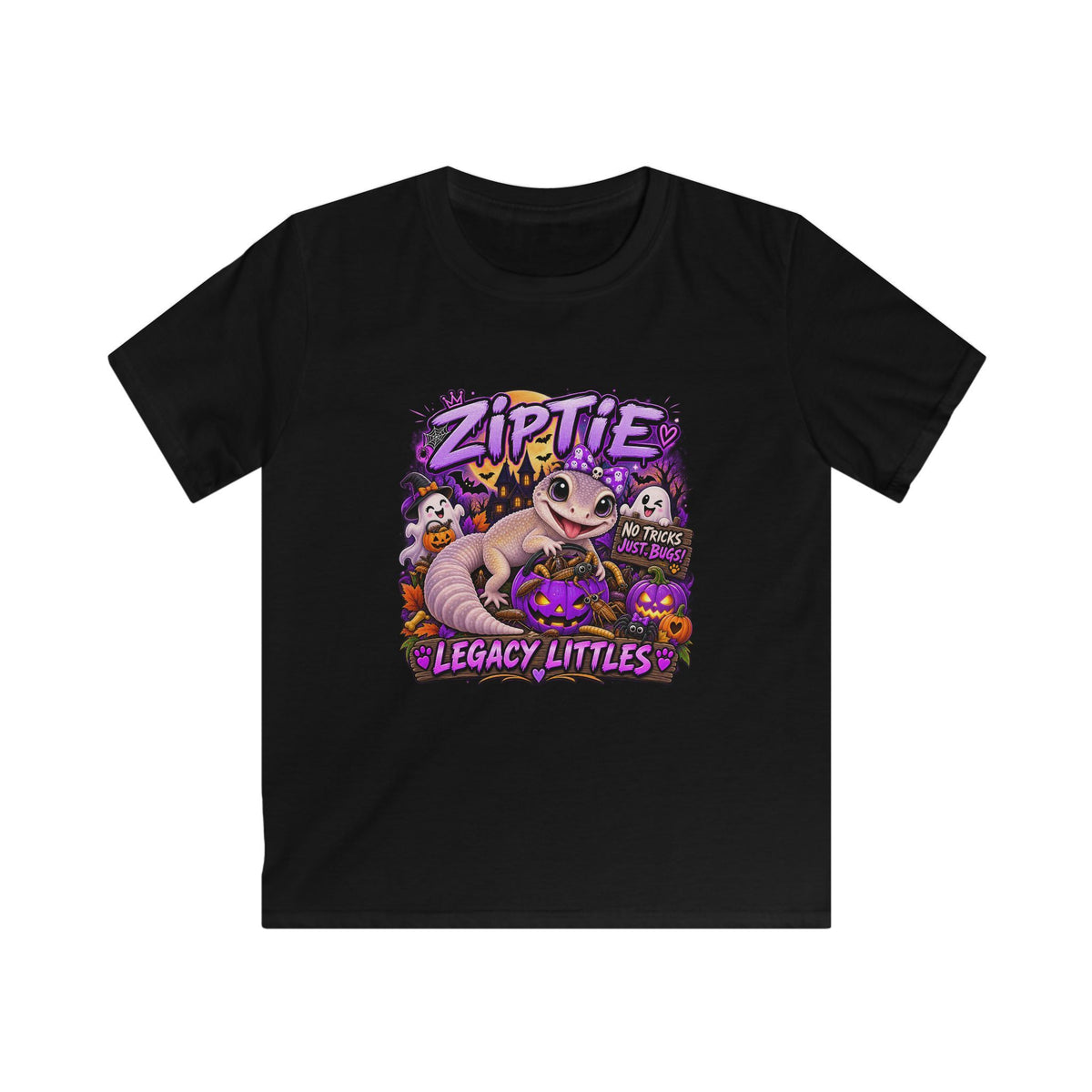 🎃 Ziptie - No Tricks, Just Bugs! - Legacy Littles: After Dark Tee
