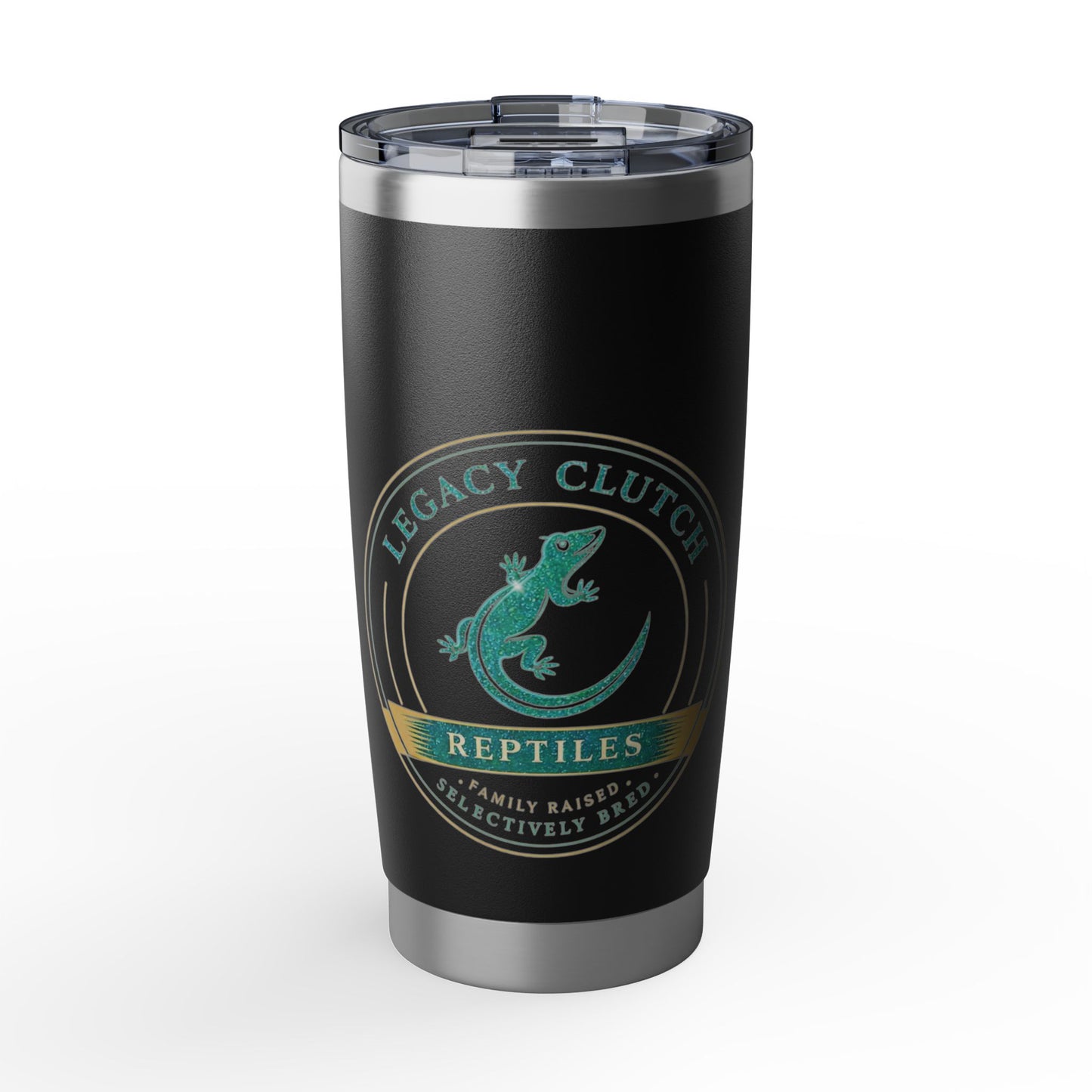 Legacy Clutch Reptiles Premium Black Stainless Tumbler – 20oz