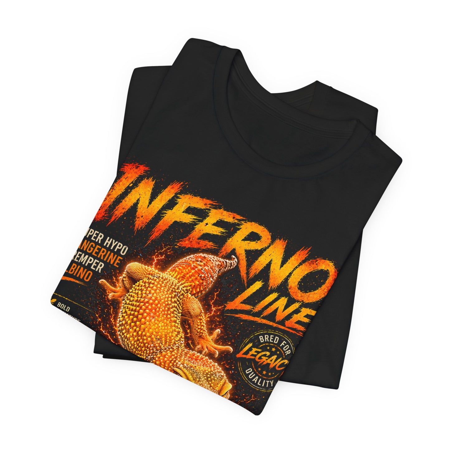 Inferno Line Leopard Gecko Shirt – Super Hypo Tangerine Tremper Albino | Legacy Clutch Reptiles Premium Tee